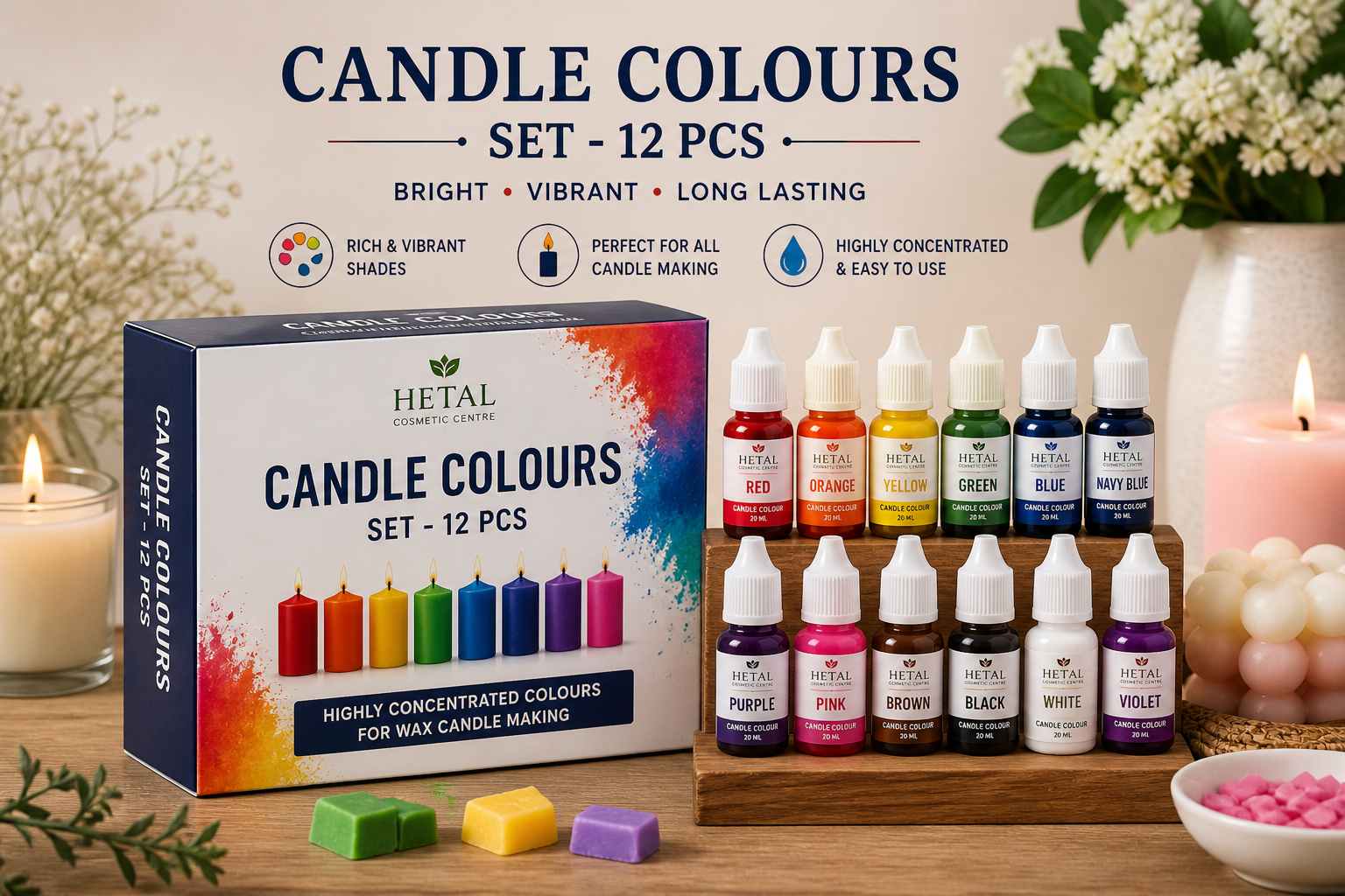 Candle Colours Set - 12 pcs
