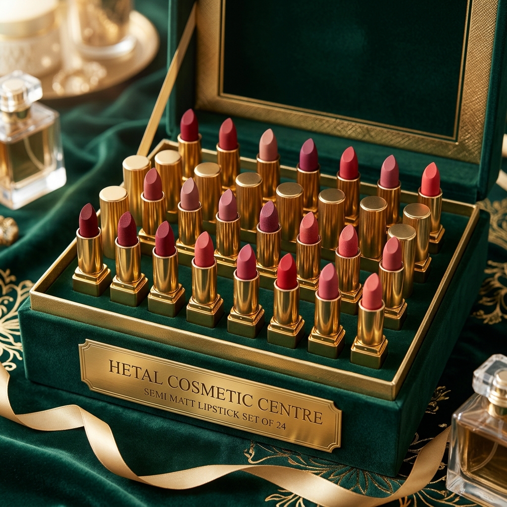 Gold Container Semi Matt Lipstick Set of 24