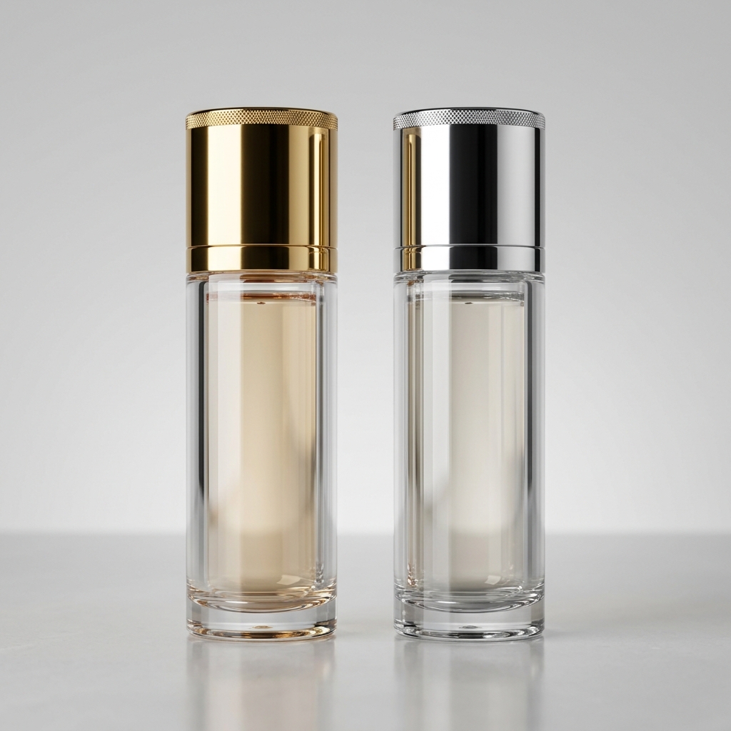 Golden and Silver Cap (PET) Container