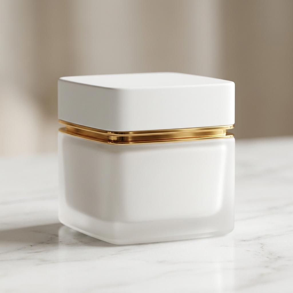 Square Milky White Golden Ring with Inner Lid