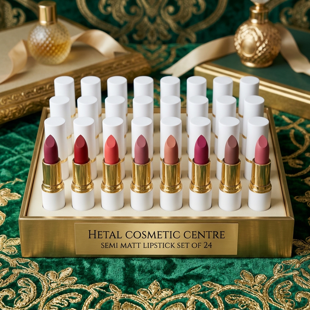 White Container Semi Matt Lipstick Set of 24